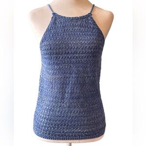Easy Clothes Women's Knit Tank Top Blue Silver M/L